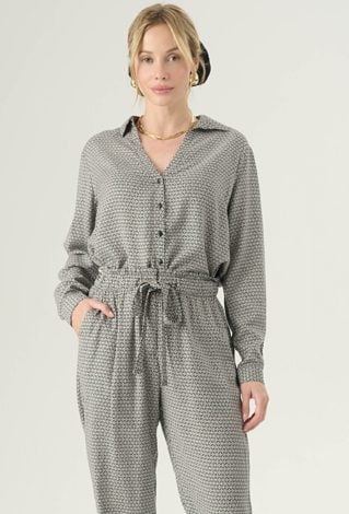 Wiskozowa koszula w drobny wzór