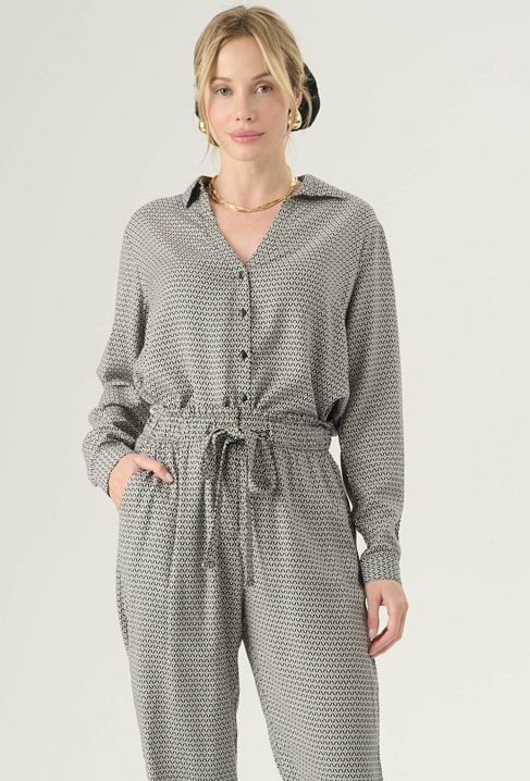 Wiskozowa koszula w drobny wzór