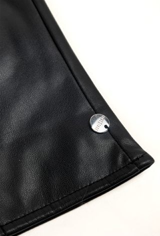 Czarne rękawiczki z imitacji skóry