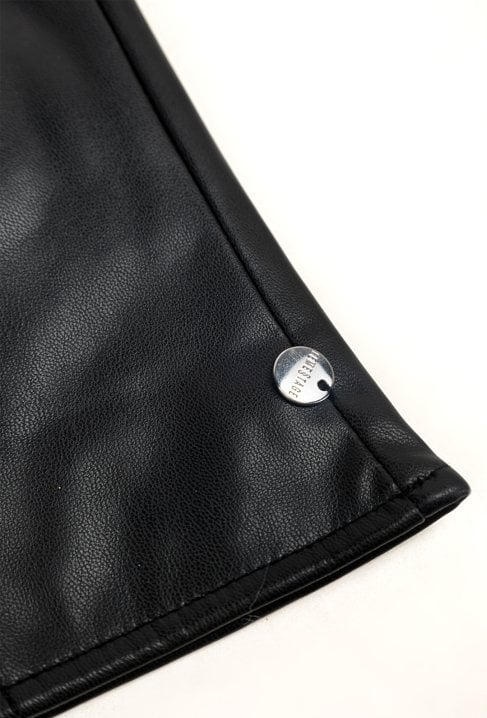 Czarne rękawiczki z imitacji skóry