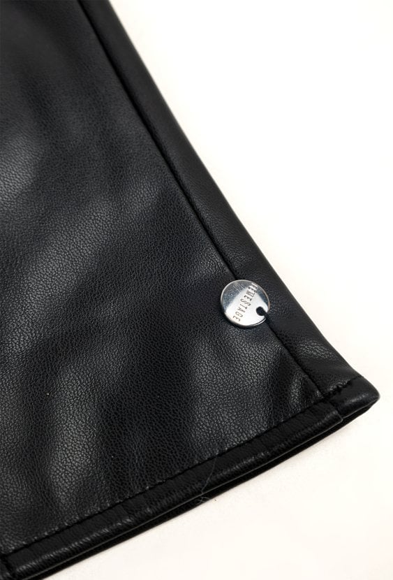 Czarne rękawiczki z imitacji skóry