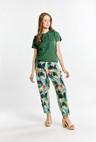 T-shirt damski z kapturem