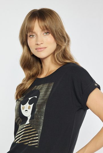 T-shirt damski z bawełny