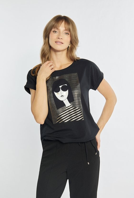 T-shirt damski z bawełny