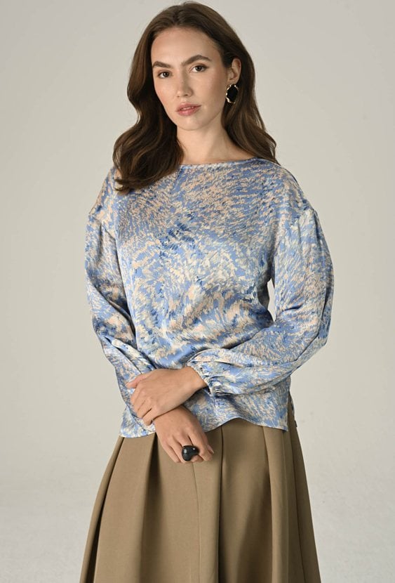 Bluzka z długim rękawem w ciekawy print