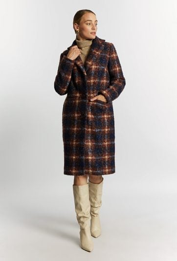 Płaszcz damski w kratę