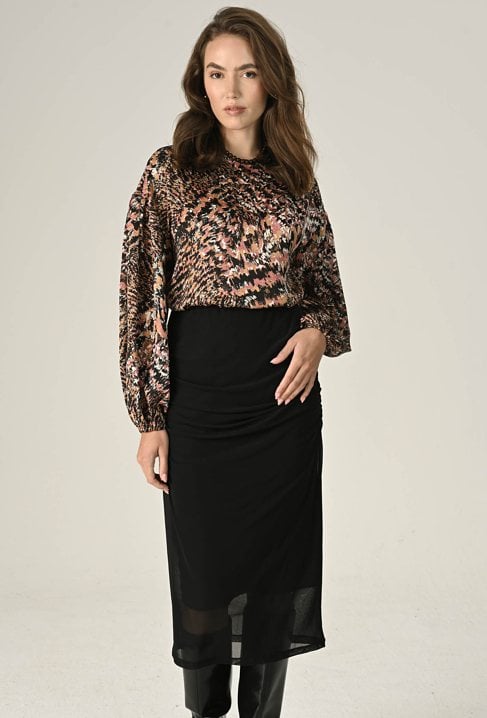 Bluzka z długim rękawem w ciekawy print