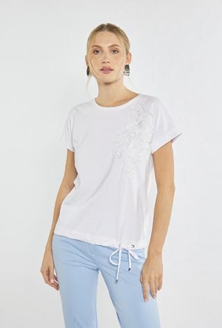 T-shirt z haftowanym wzorem