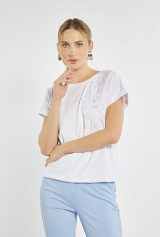 T-shirt z haftowanym wzorem