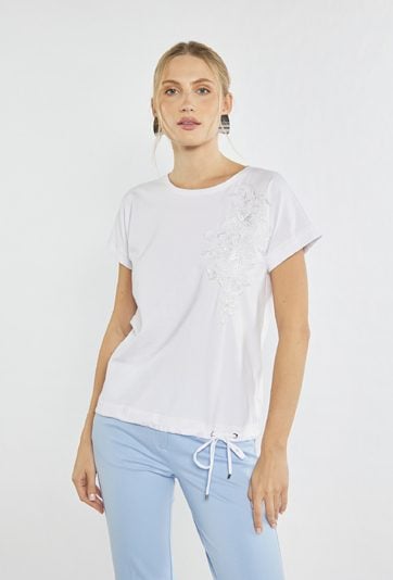 T-shirt z haftowanym wzorem