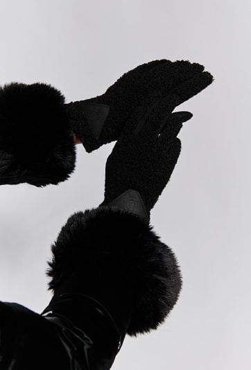 Rękawiczki z puszystym futerkiem