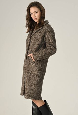 Melanżowy płaszcz w kolorze brązowym