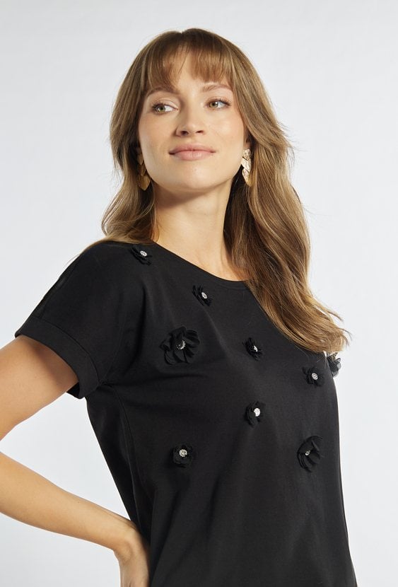 T-shirt z lekkim połyskiem