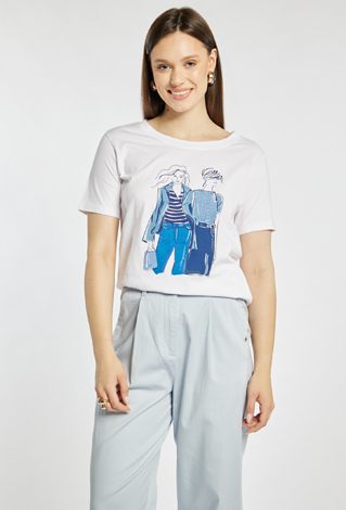 Bawełniany T-shirt z nadrukiem