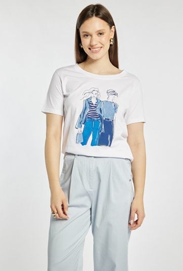 Bawełniany T-shirt z nadrukiem