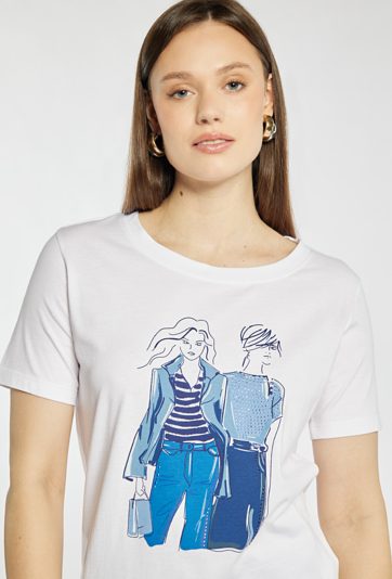 Bawełniany T-shirt z nadrukiem