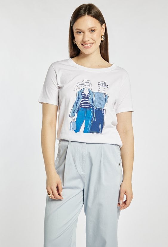 Bawełniany T-shirt z nadrukiem