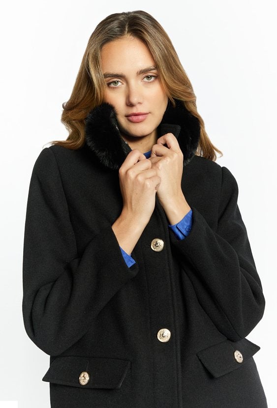 Płaszcz damski z domieszką wełny