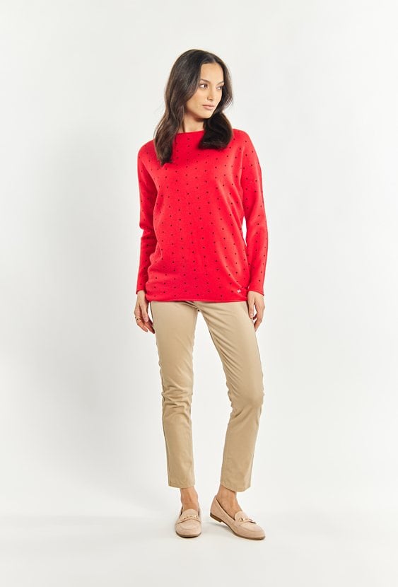 Sweter damski w kropki