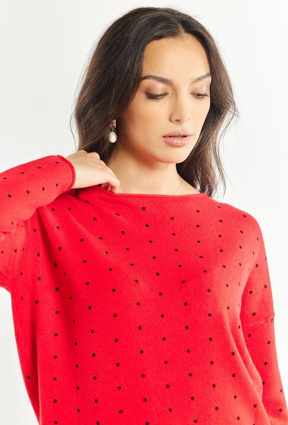 Sweter damski w kropki