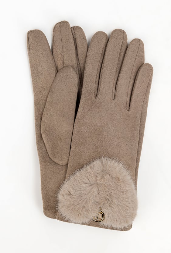 Eleganckie rękawiczki z futerkiem
