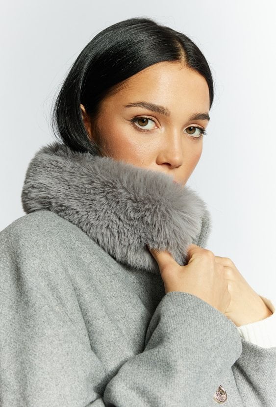 Płaszcz damski z domieszką wełny