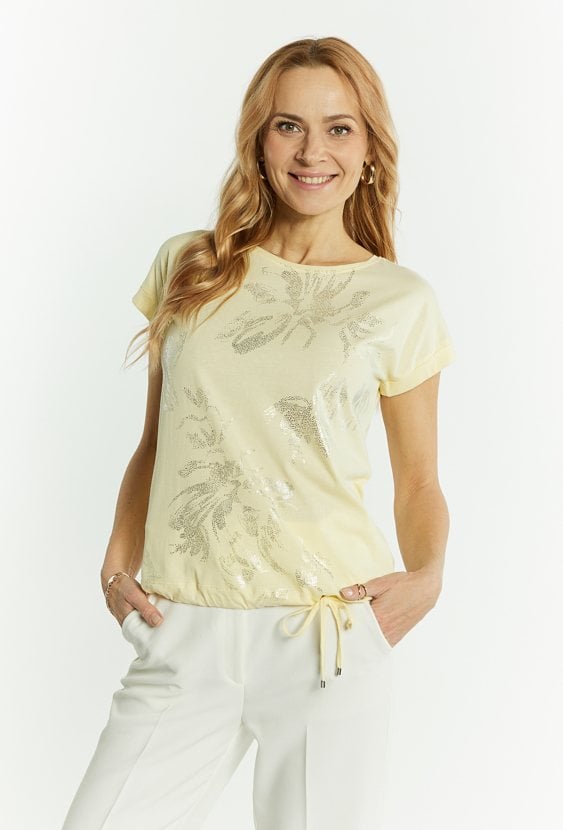 T-shirt damski ze ściągaczem