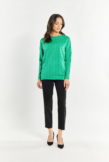 Sweter damski w kropki
