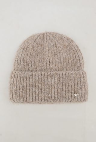 Beżowa prążkowana czapka
