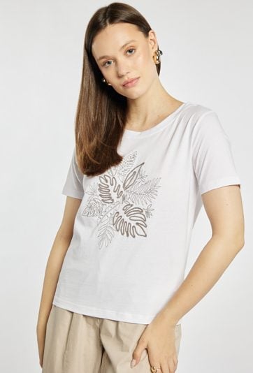 T-shirt damski z bawełny