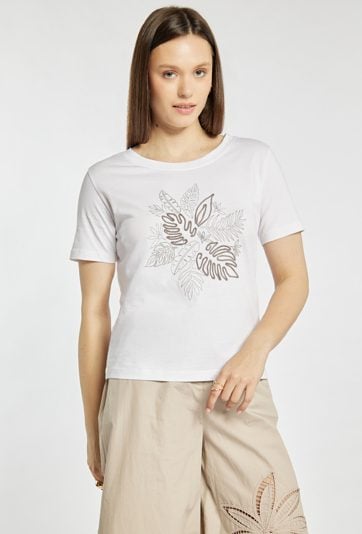 T-shirt damski z bawełny