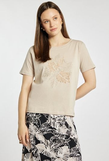 T-shirt damski z bawełny