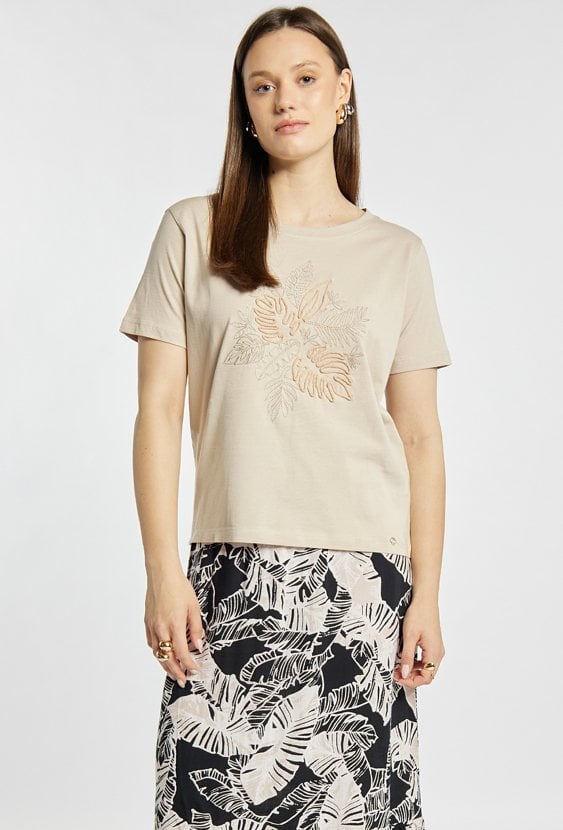 T-shirt damski z bawełny