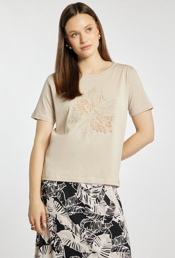 T-shirt damski z bawełny