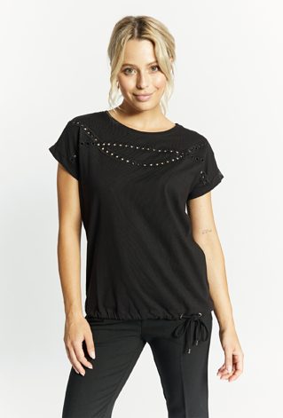 T-shirt damski z ciekawą aplikacją