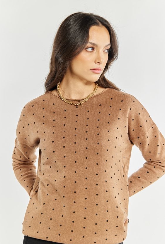 Sweter damski w kropki