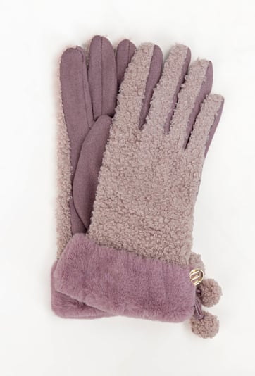 Rękawiczki damskie z pomponami