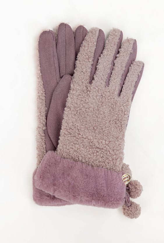Rękawiczki damskie z pomponami