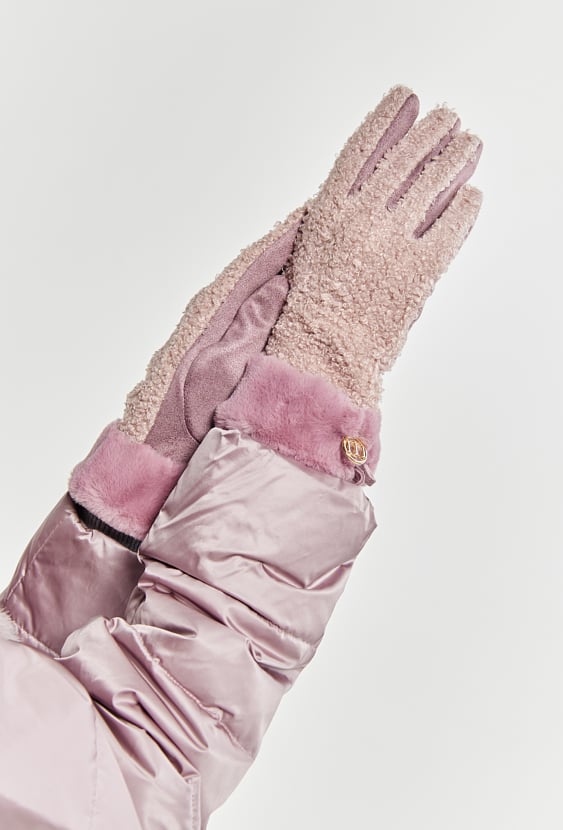 Rękawiczki damskie z pomponami