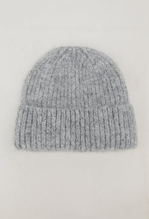 Szara prążkowana czapka