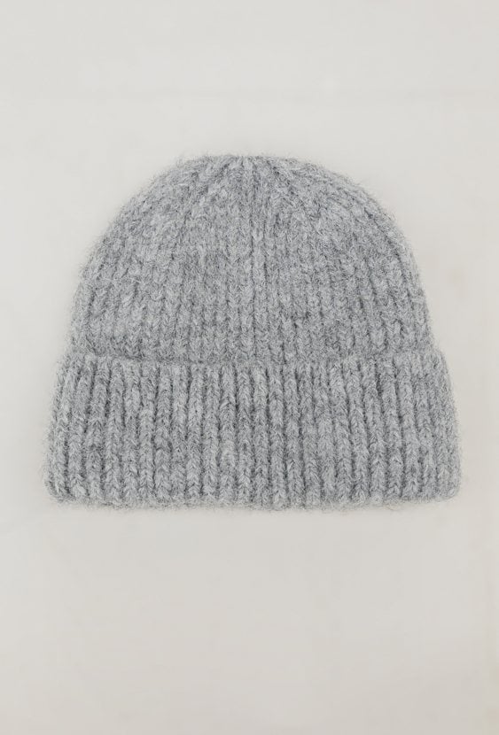 Szara prążkowana czapka