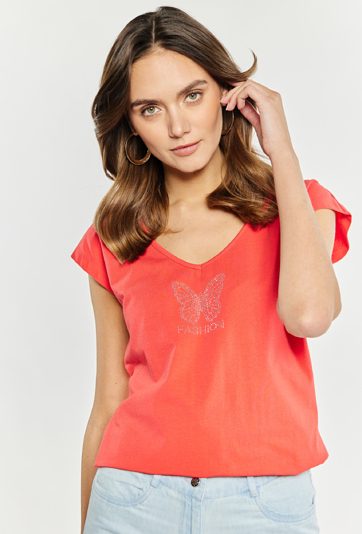 T-shirt z cekinowym wzorem