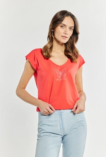 T-shirt z cekinowym wzorem