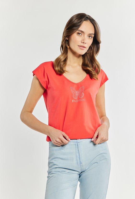 T-shirt z cekinowym wzorem