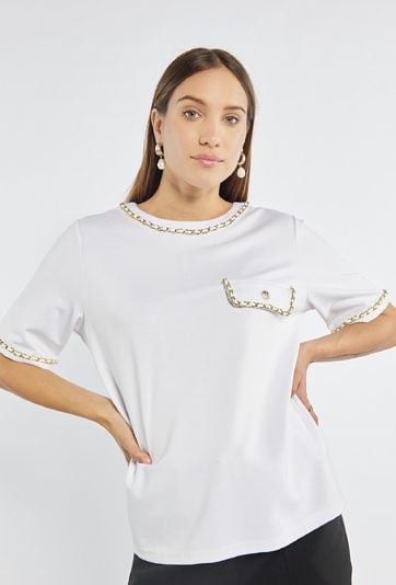 Bluzka z ozdobnym łańcuchem