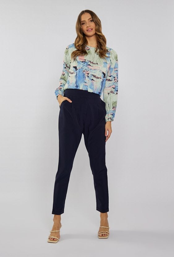 Spodnie cygaretki z wysokim stanem