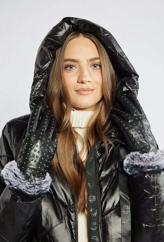 Rękawiczki damskie z futerkiem