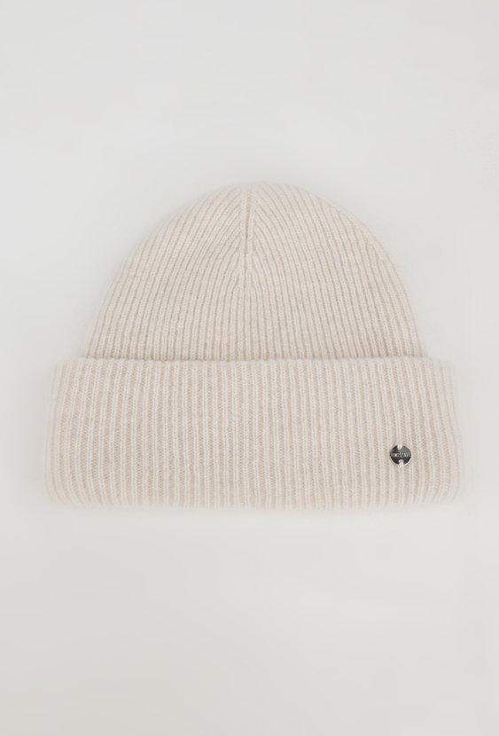Kremowa czapka z wełny