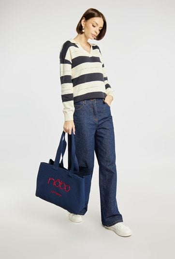 Shopper damski z logo NOBO