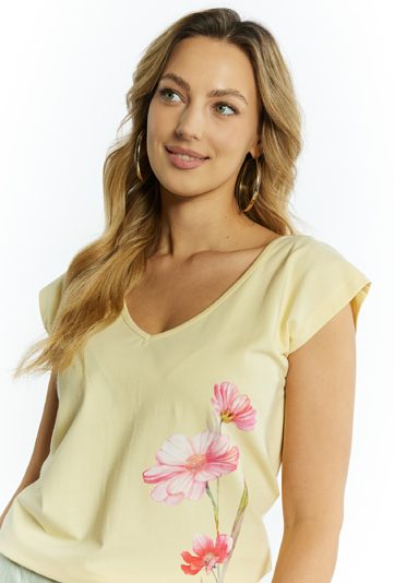 T-shirt damski bez rękawów